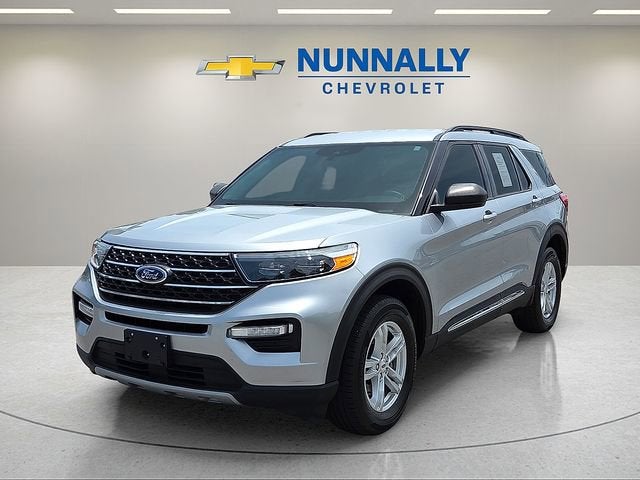 2023 Ford Explorer XLT in Silver — front three-quarter view