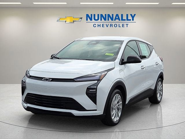 2027 Chevrolet Bolt LT in Summit White — front three-quarter view
