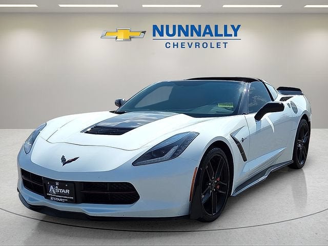 2019 Chevrolet Corvette Stingray 1LT in Arctic White — front three-quarter view