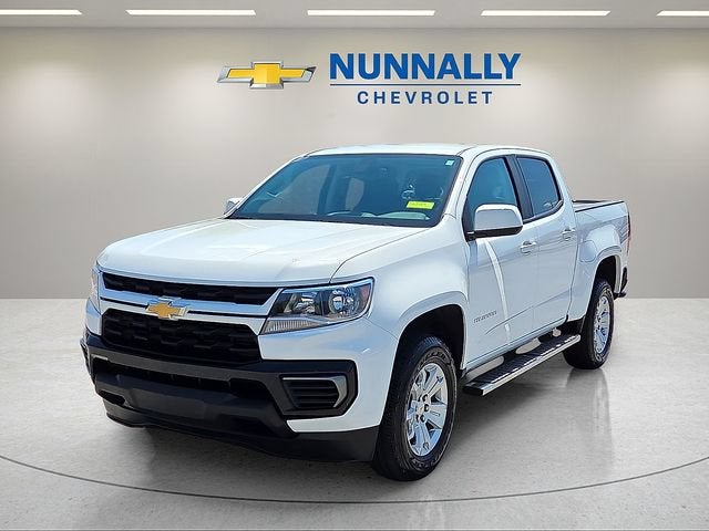 2022 Chevrolet Colorado LT in Summit White — front three-quarter view