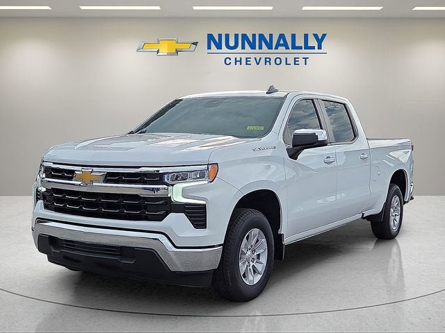 2025 Chevrolet Silverado 1500 LT in Summit White — front three-quarter view