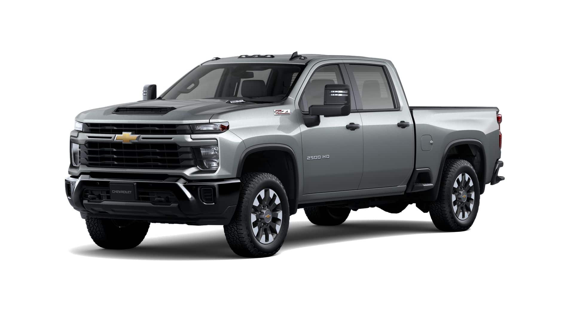 2026 Chevrolet Silverado 2500 HD Custom in Sterling Gray Metallic — front three-quarter view