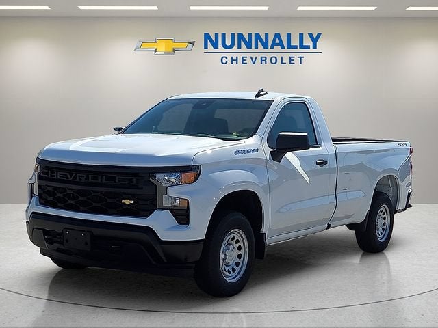 2025 Chevrolet Silverado 1500 WT in Summit White — front three-quarter view