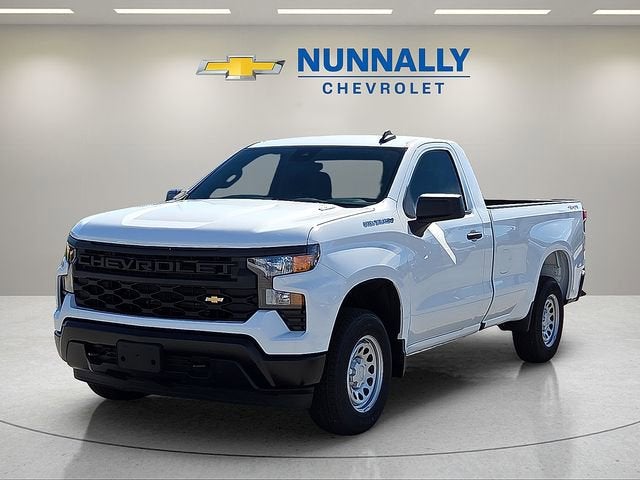 2025 Chevrolet Silverado 1500 WT in Summit White — front three-quarter view